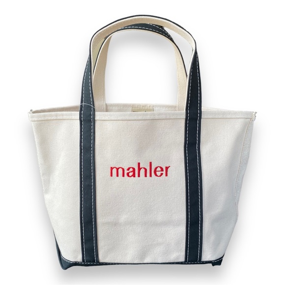 L.L. Bean Bags Ll Bean Ironic Boat Tote Black And Red Mahler Medium